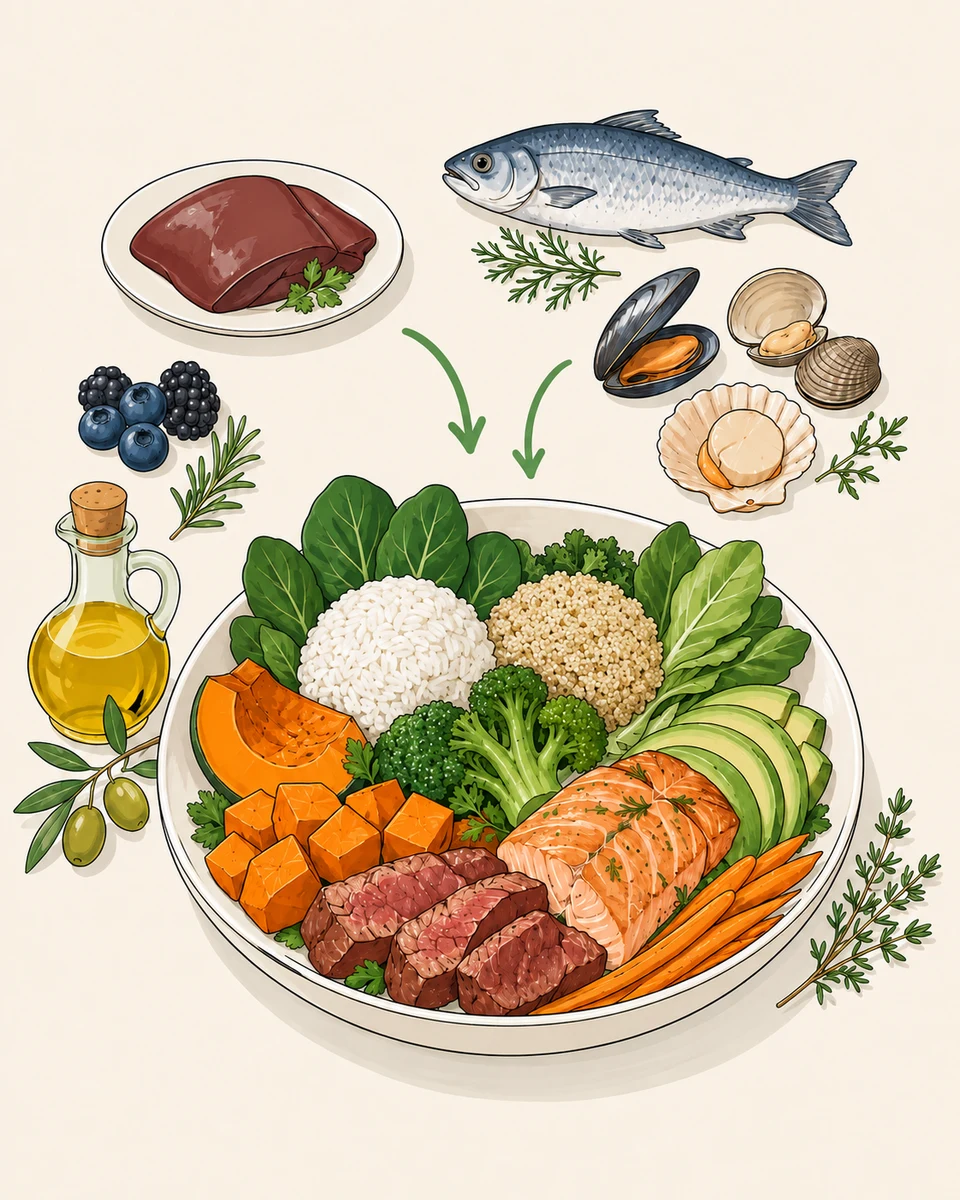 Нутриентно-плотные продукты и разнообразная АИП-тарелка