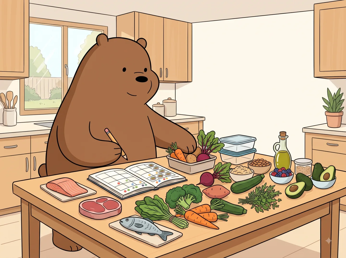 Тихон разбирает продукты и планирует питание